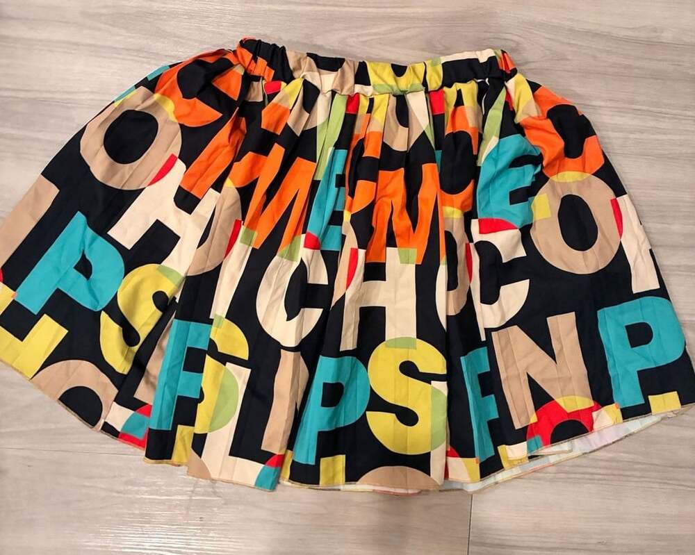 Didi Monkey Pleated Letter Print Skirt Size 11-12Y